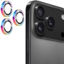 ENKAY kövekkel kirakott üveg a hátsó kamera lencséjének védelmére iPhone 17 Pro / 17 Pro Max készülékekhez - szivárványos