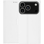 PU bőr Behajtható tok iPhone 17 Pro / 18 Pro készülékhez - fehér