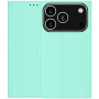 PU bőr Behajtható tok iPhone 17 Pro / 18 Pro készülékhez - türkiz