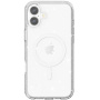 Átlátszó, csillogó, MagSafe kompatibilis tok iPhone 17-hez - ezüst