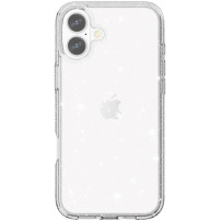 Átlátszó, csillogó tok iPhone 17-hez - ezüst