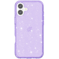 Átlátszó, csillogó tok iPhone 17-hez - lila