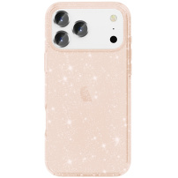 Átlátszó, csillogó tok iPhone 17 Pro készülékhez - rózsaszín-arany