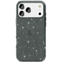 Átlátszó csillámos tok iPhone 17 Pro Max-hez - szürke