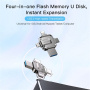 Yesido FL15 4 az 1-ben flash meghajtó USB-C / Lightning / USB-A / micro USB csatlakozókkal - 64GB - ezüst