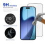 Rurihai matt edzett 2.5D üveg fekete kerettel iPhone 17-hez