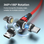 ENKAY 3 az 1-ben töltő- és adatkábel cserélhető mágneses csatlakozókkal - USB-A - USB-C / Lightning / micro USB - 1 m - fekete