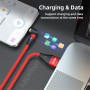 ENKAY 3 az 1-ben töltő- és adatkábel cserélhető mágneses csatlakozókkal - USB-A - USB-C / Lightning / micro USB - 1 m - fekete