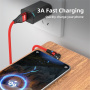 ENKAY 3 az 1-ben töltő- és adatkábel cserélhető mágneses csatlakozókkal - USB-A - USB-C / Lightning / micro USB - 1 m - fekete