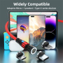 ENKAY 3 az 1-ben töltő- és adatkábel cserélhető mágneses csatlakozókkal - USB-A - USB-C / Lightning / micro USB - 1 m - fekete