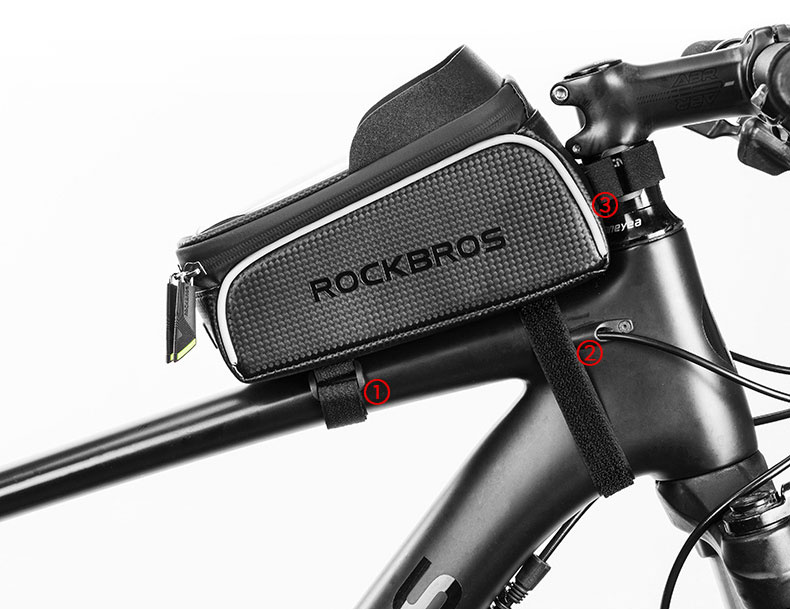 ROCKBROS 017-1 vízálló kerékpártáska iPhone tárolóval - fekete