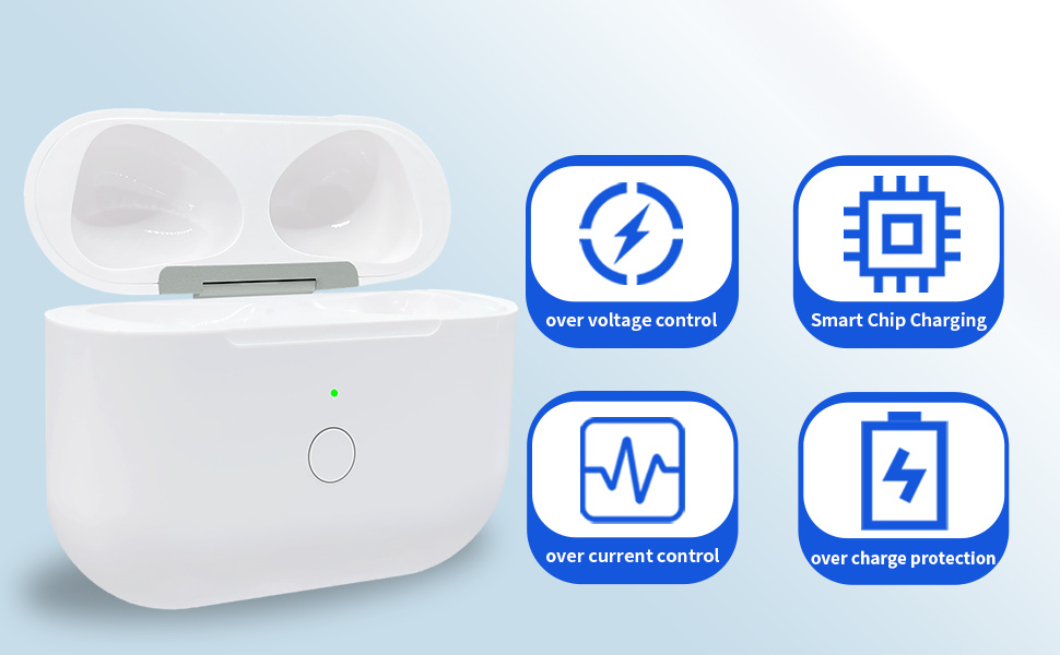 Pótalkatrész töltőtok Lightning csatlakozóval AirPods 3-hoz - fehér