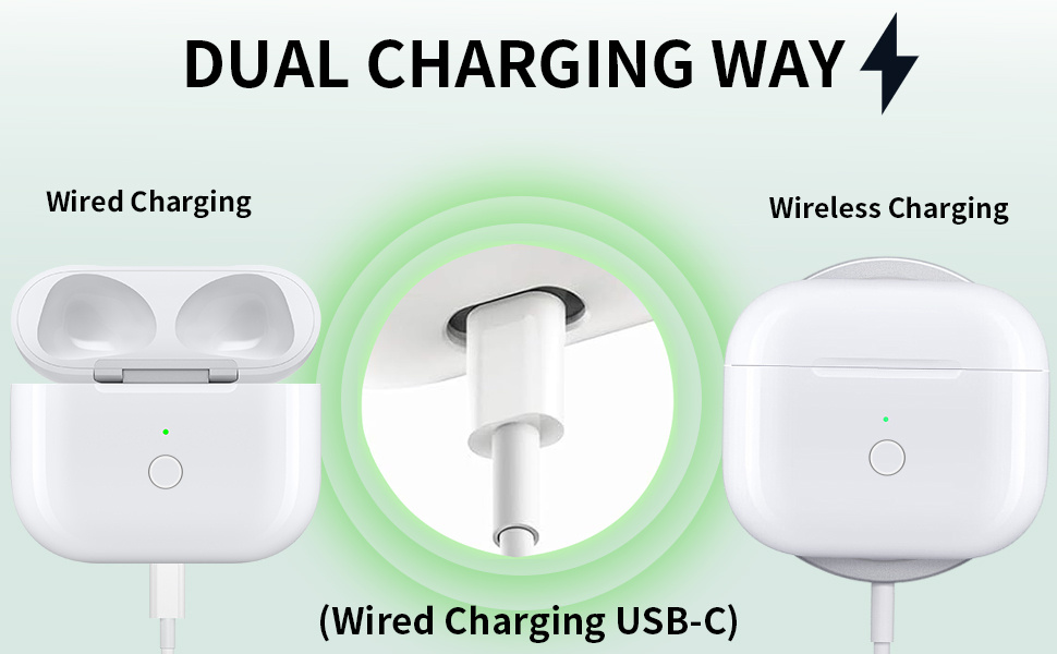 Csere töltőtok USB-C csatlakozóval AirPods 3-hoz - fehér