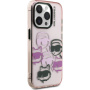 Karl Lagerfeld IML Multi K&CH Heads tok iPhone 15 Pro - rózsaszín