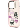 Karl Lagerfeld IML Multi K&CH Heads tok iPhone 15 Pro - rózsaszín
