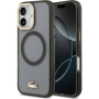 Lacoste Frosted Finish Gold Logo MagSafe tok iPhone 17-hez - szürke
