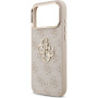 Guess 4G Metal Logo Gold Frame iPhone 17 Pro Max tok - rózsaszín