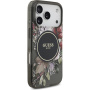 Guess IML Flowers Strap szilikon tok tartóval és MagSafe funkcióval iPhone 17 Pro készülékhez - szürke