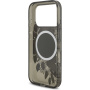 Guess IML Flowers Strap szilikon tok tartóval és MagSafe funkcióval iPhone 17 Pro készülékhez - szürke