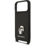 Karl Lagerfeld Saffiano Crossbody Metal Karl és Choupette tok állítható pánttal iPhone 17 Pro Max készülékhez - fekete