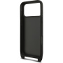 Karl Lagerfeld Saffiano Crossbody Metal Karl és Choupette tok állítható pánttal iPhone 17 Pro Max készülékhez - fekete