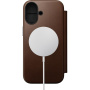 Nomad Modern Leather Folio flip tok MagSafe-fel iPhone 17-hez - barna