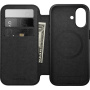 Nomad Modern Leather Folio flip tok MagSafe-fel iPhone 17-hez - fekete