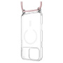 FIXED MagPure Neck átlátszó tok zsinórral és MagSafe funkcióval iPhone 17 Pro Max készülékhez - rózsaszín