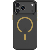 Tactical Hyperstealth 2.0 átlátszó tok sárga MagSafe-fel az iPhone 17 Pro Max-hoz - fekete