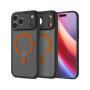 Spigen Ultra Hybrid matt átlátszó narancssárga MagSafe tok iPhone 17 Pro Max készülékhez - fekete