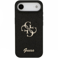 Guess Fixed Glitter 4G Metal Logo csillogó tok iPhone Air készülékhez - fekete