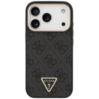 Guess 4G Triangle Logo Gold Frame tok MagSafe-fel iPhone 17 Pro Max készülékhez - szürke