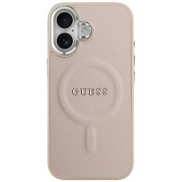 Guess Saffiano tok MagSafe-fel iPhone 17-hez - rózsaszín