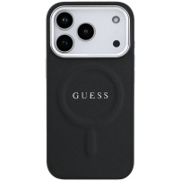 Guess Saffiano tok MagSafe-fel iPhone 17 Pro Max készülékhez - fekete
