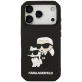 Karl Lagerfeld 3D Rubber Karl and Choupette tok iPhone 17 Pro Max készülékhez - fekete