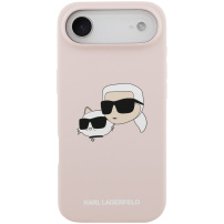 Karl Lagerfeld Double Heads szilikon tok MagSafe-fel iPhone Air készülékhez - rózsaszín