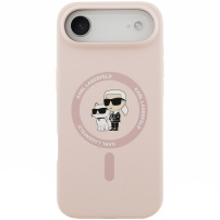Karl Lagerfeld Karl and Choupette szilikon tok MagSafe-fel iPhone Air készülékhez - rózsaszín