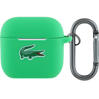 Lacoste Croc Logo szilikon tok karabinerrel AirPods 4 / 5 - zöld