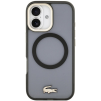Lacoste Frosted Finish Gold Logo MagSafe tok iPhone 17-hez - szürke