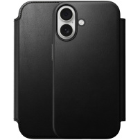 Nomad Modern Leather Folio flip tok MagSafe-fel iPhone 17-hez - fekete