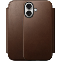 Nomad Modern Leather Folio flip tok MagSafe-fel iPhone 17-hez - barna