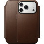 Nomad Modern Leather Folio flip tok MagSafe funkcióval iPhone 17 Pro Max készülékhez - barna