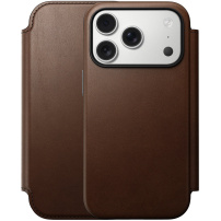 Nomad Modern Leather Folio flip tok MagSafe funkcióval iPhone 17 Pro Max készülékhez - barna