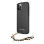 Guess Saffiano Gold Chain tok - iPhone 12 Pro Max - fekete