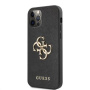 Guess Saffiano Big 4G Metal Logo tok - iPhone 12 Pro Max - fekete