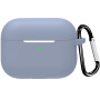 Védő szilikon tok karabinerrel AirPods Pro 3-hoz - kékesszürke
