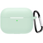 Védő szilikon tok karabinerrel AirPods Pro 3-hoz - pasztell zöld