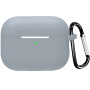 Védő szilikon tok karabinerrel AirPods Pro 3-hoz - szürke