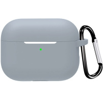 Védő szilikon tok karabinerrel AirPods Pro 3-hoz - szürke