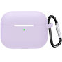 Védő szilikon tok karabinerrel AirPods Pro 3-hoz - lila